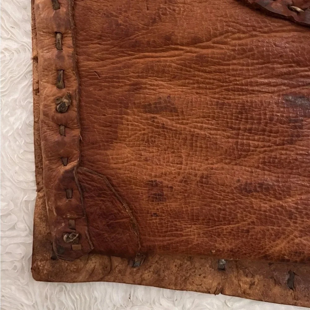 Antique Moroccan Berber Leather Bag Handmade Folk Tribal Occult Pouch OOAK